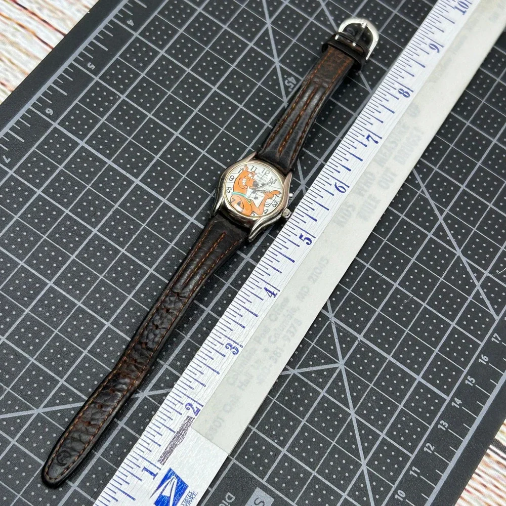 Vintage Armitron Musical Scooby-Doo Watch Brown‎ Leather Strap 2100/114 753H